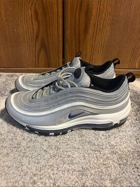 Nike Kids Air Max 97 Sneakers - Silver with Purple/blue color Swoosh